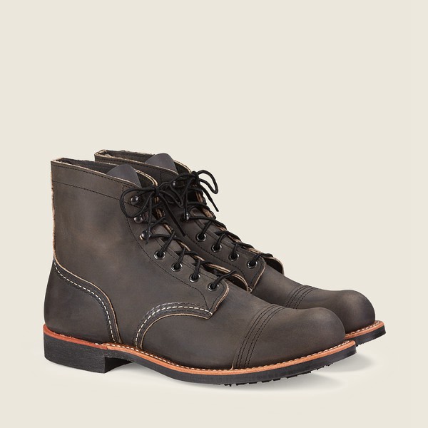 Red Wing Heritage Bot Erkek - Iron Ranger - 6-Inch Rough & Tough Deri - Koyu Gri - 21OWDICUM